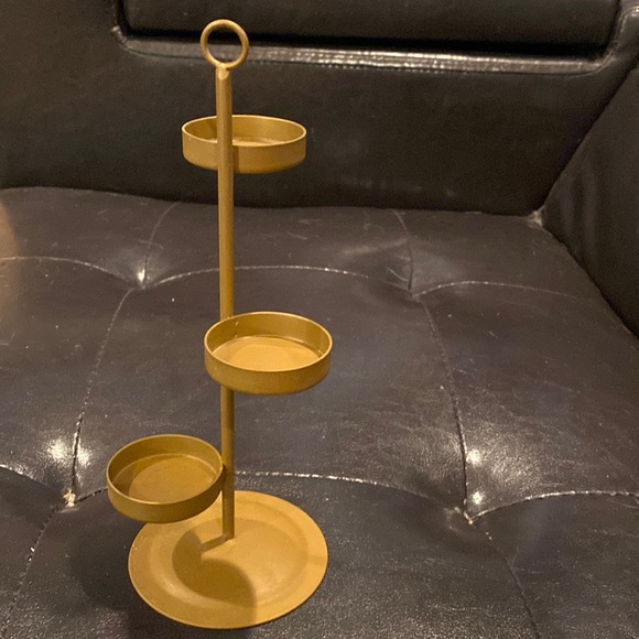 PartyLite 3 Piece Gold Tea-light Candle Holder